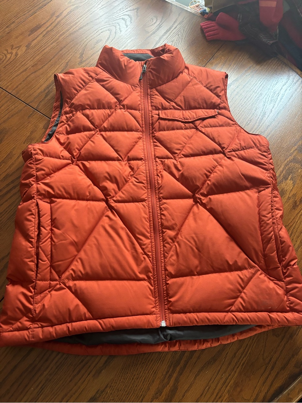 REI men's L down puffer vest jacket quilted outdoor hiking